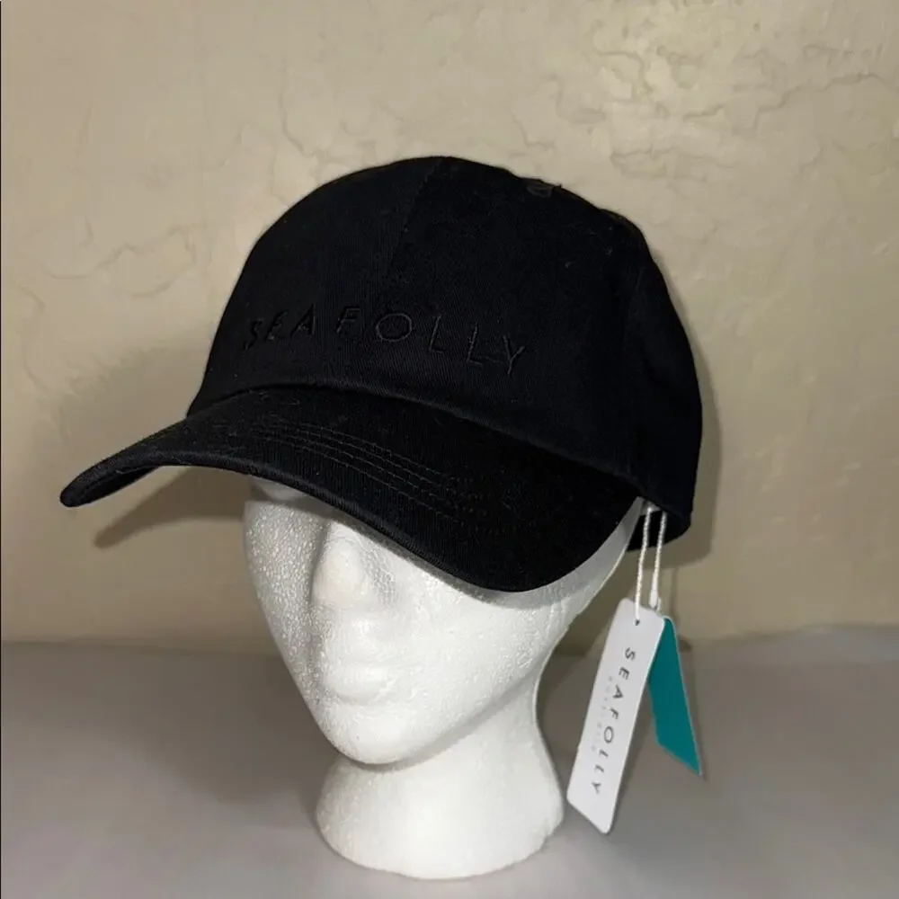 Seafolly Australia shadylady all black baseball cap NWT